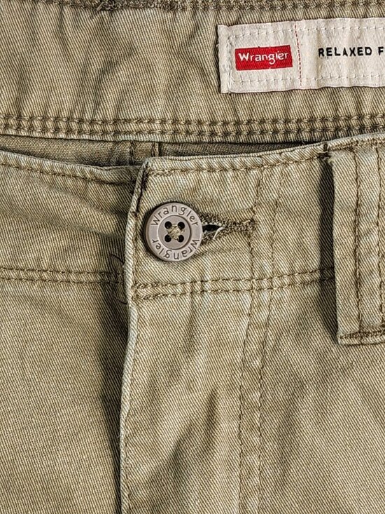 Wrangler Men's Cargo Shorts Relaxed Fit Size 44 Tan Khaki 6 Pocket Retro - Picture 2 of 12